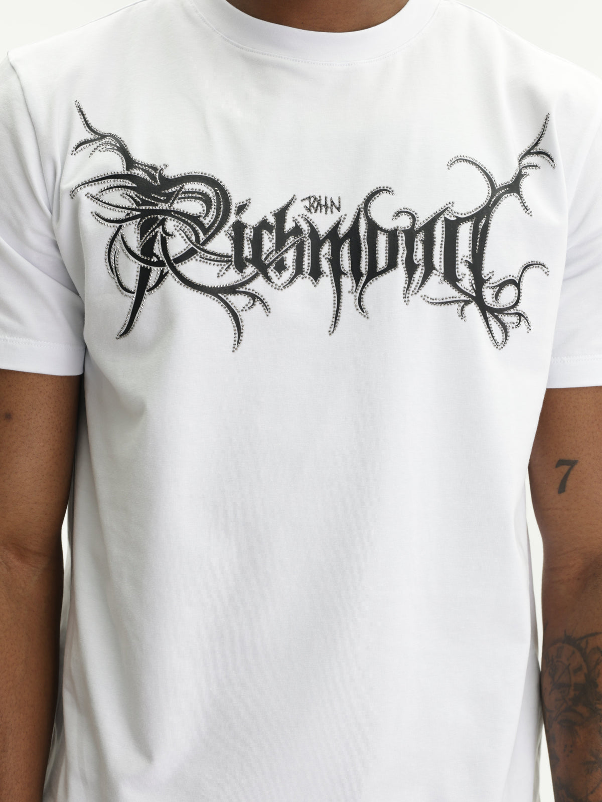 John Richmond T-Shirt Black Logo Print White