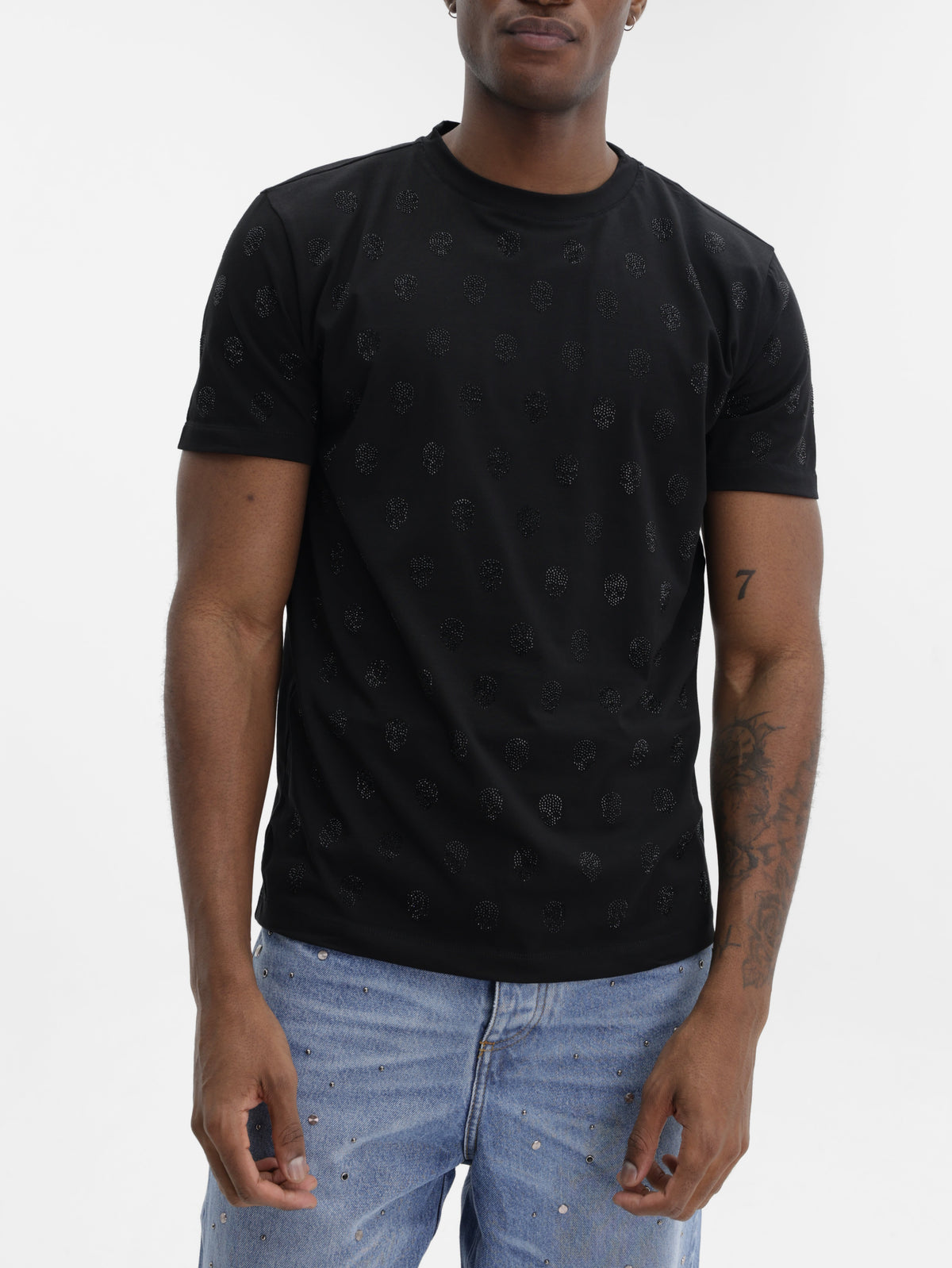 John Richmond T-Shirt Dotted Glitter Black