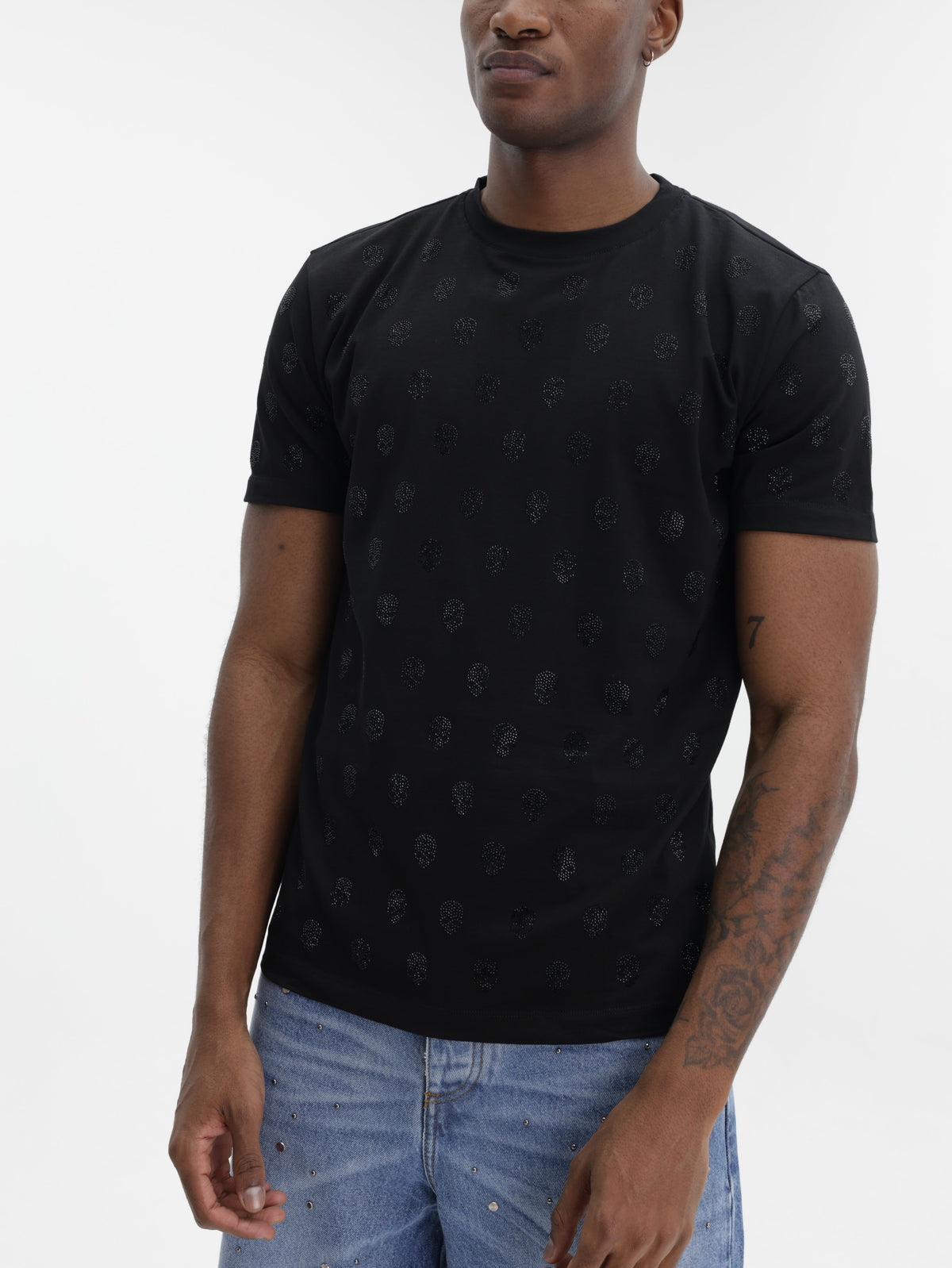 John Richmond T-Shirt Dotted Glitter Black