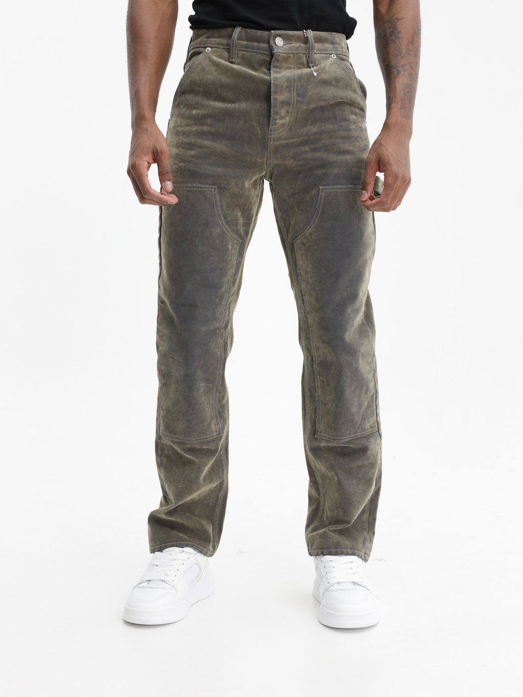 Purple Jeans Flocked Carpenter Green