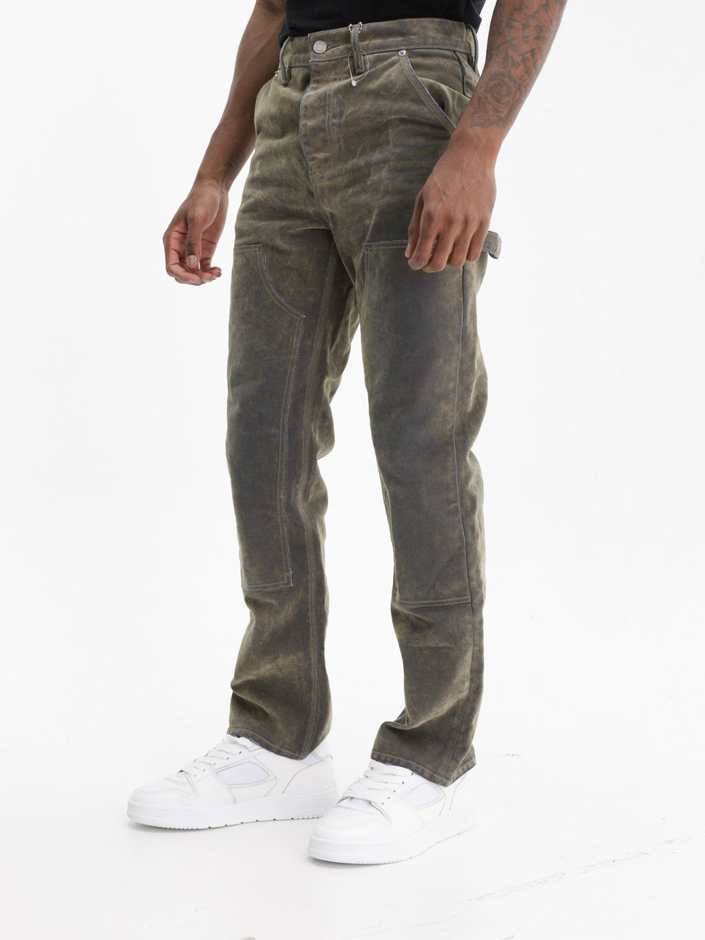 Purple Jeans Flocked Carpenter Green