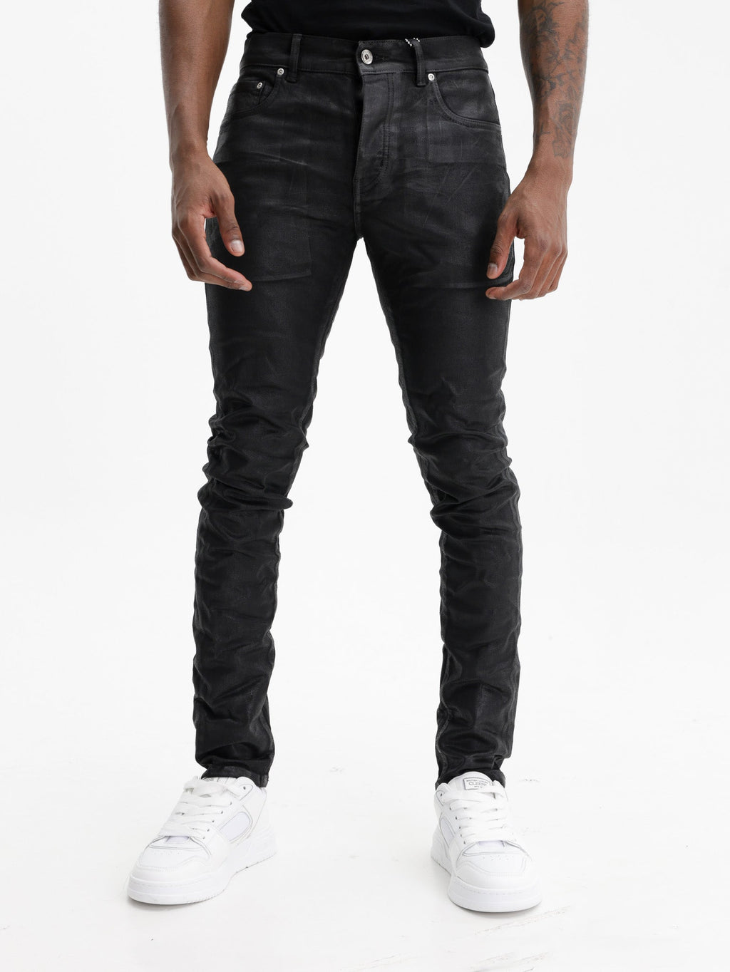 Purple Jeans Leathered Black