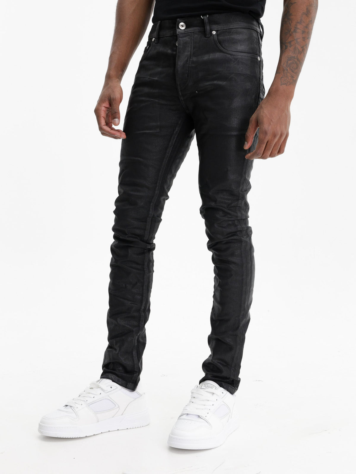 Purple Jeans Leathered Black