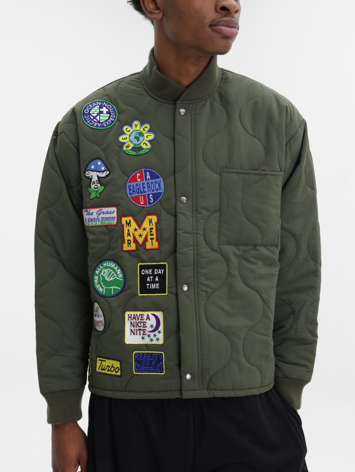 Market Jacket Logo Patchwork Green