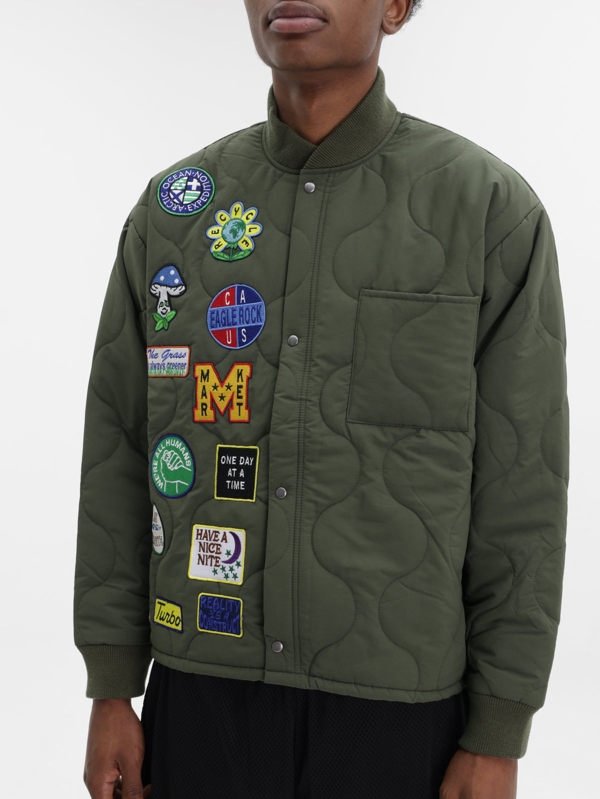 Market Jacket Logo Patchwork Green