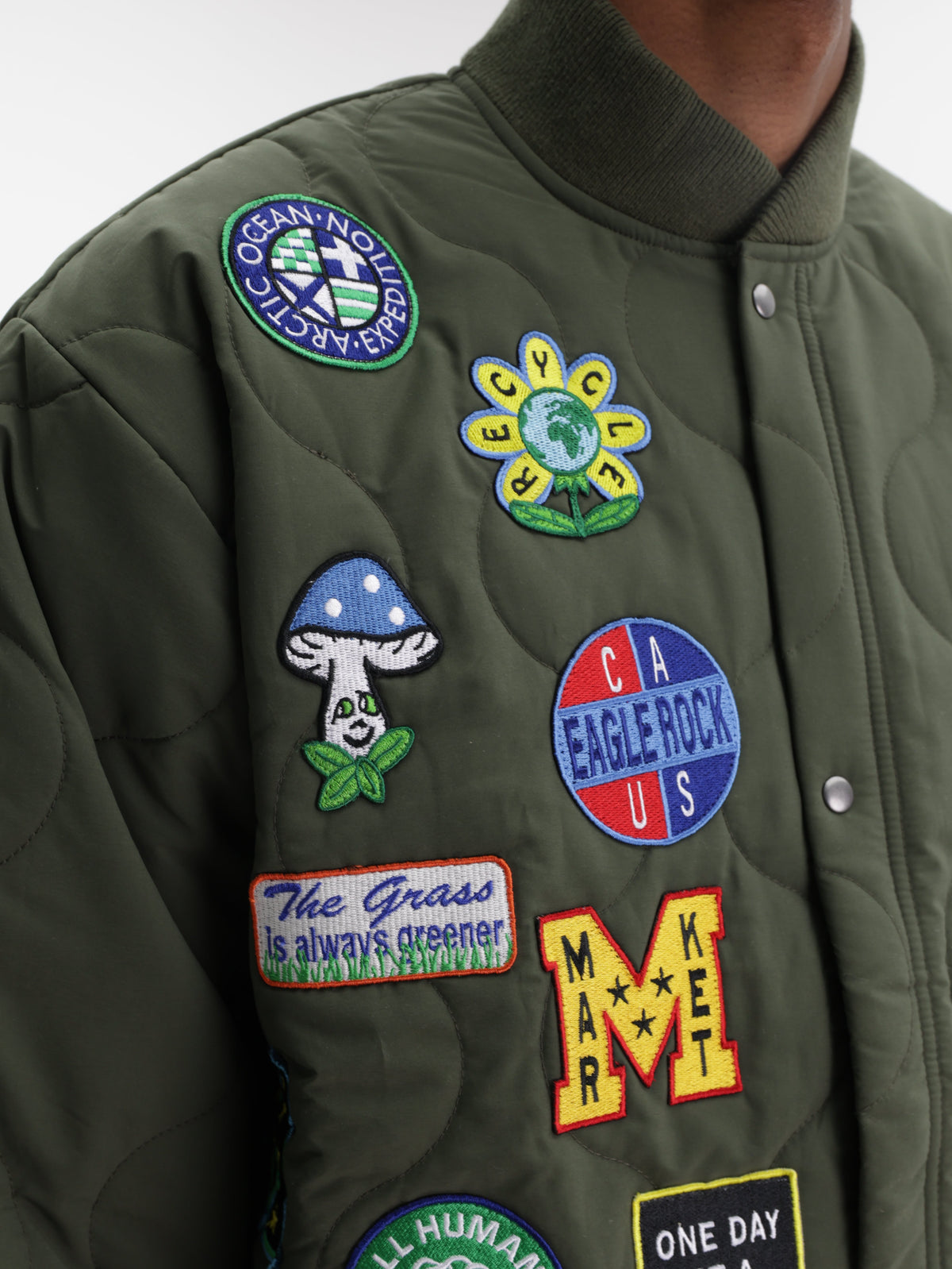 Market Jacket Logo Patchwork Green