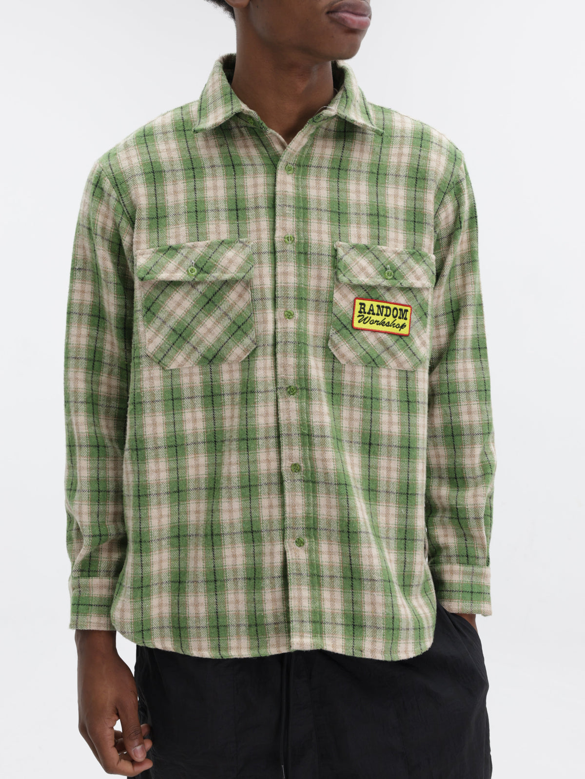 Market Shirt Check Green-Beige