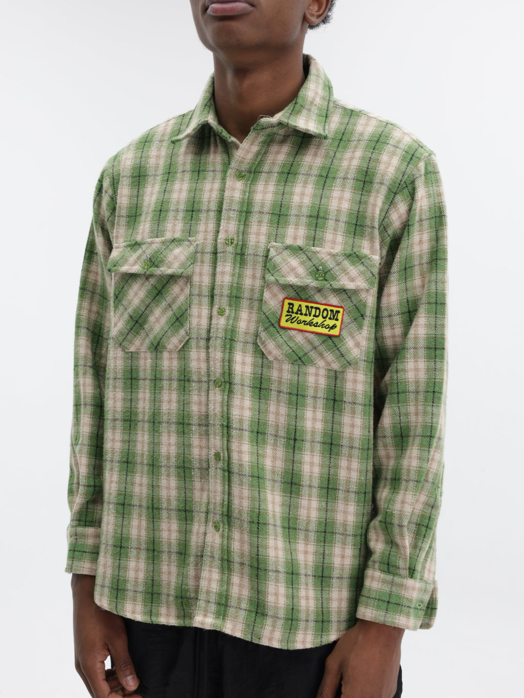 Market Shirt Check Green-Beige