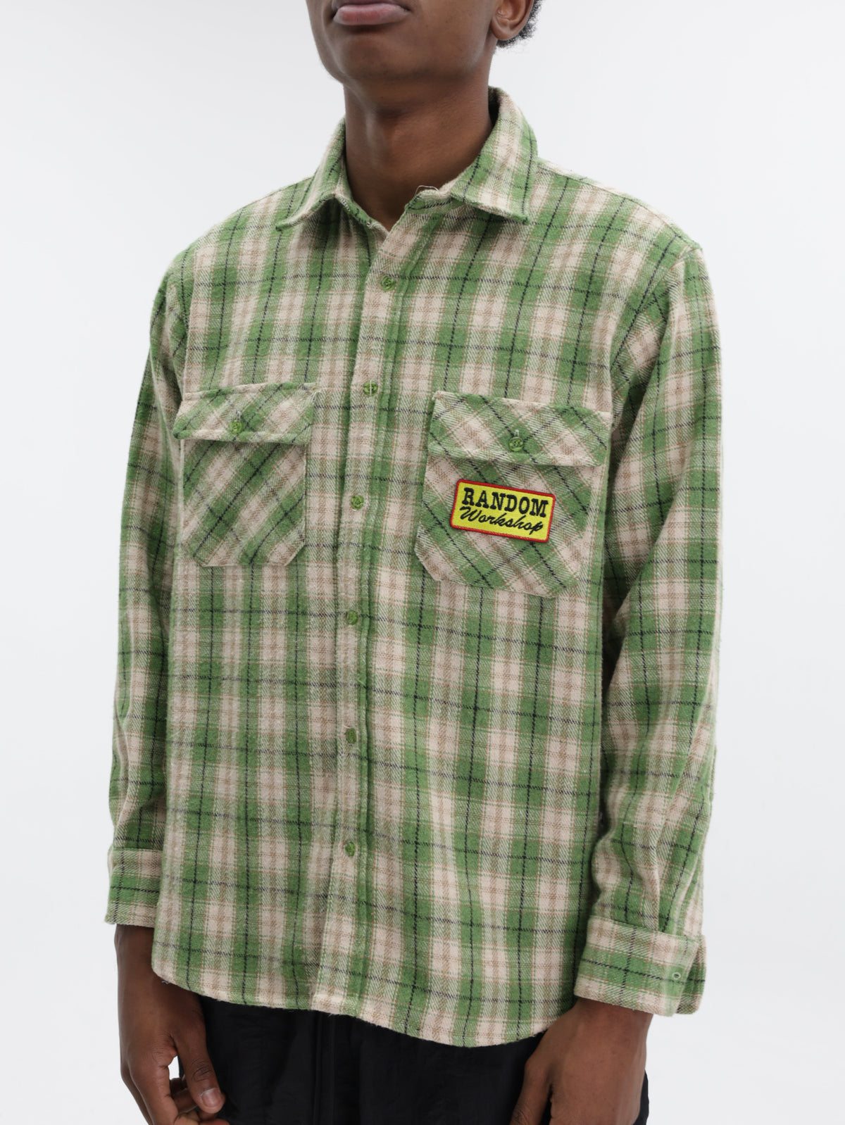 Market Shirt Check Green-Beige
