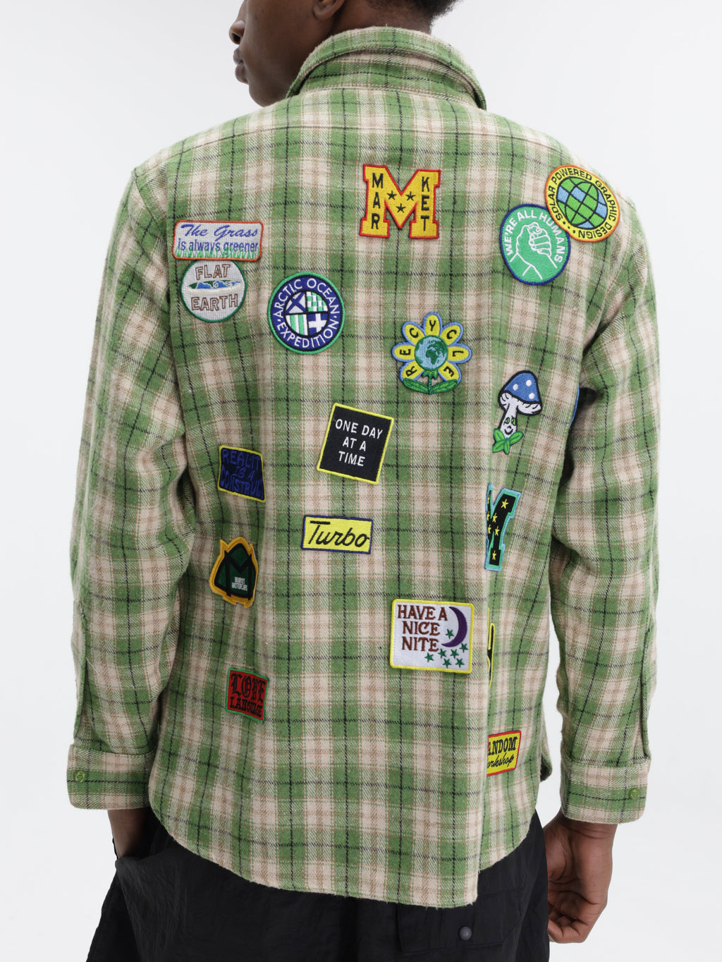 Market Shirt Check Green-Beige