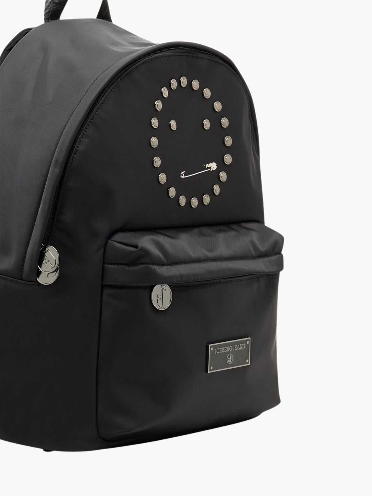 Iceberg Jeans Bag Smiley Pin Logo Black