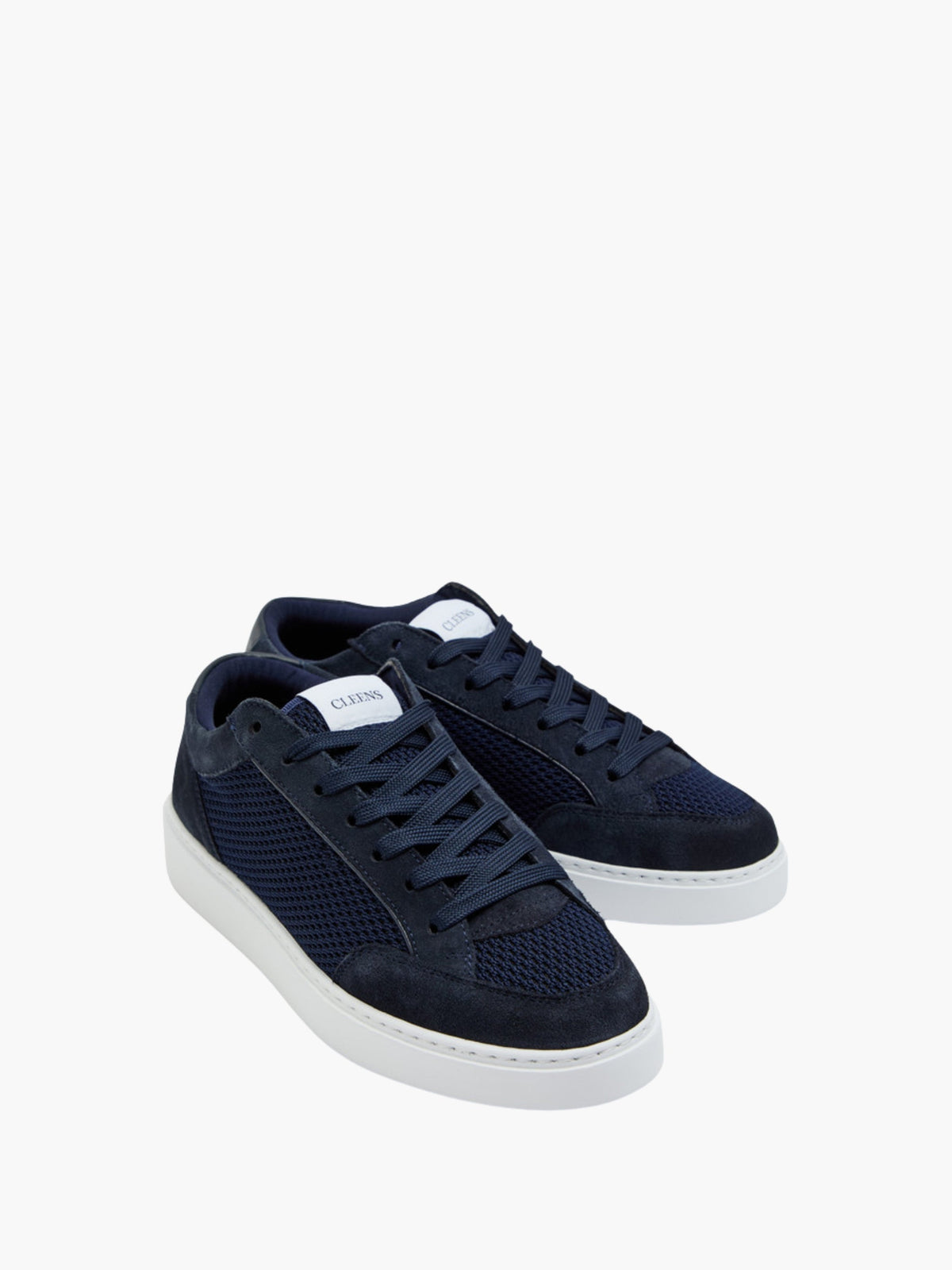 Cleens Sneakers C24 Mesh Suede Lace Up Midnight Blue