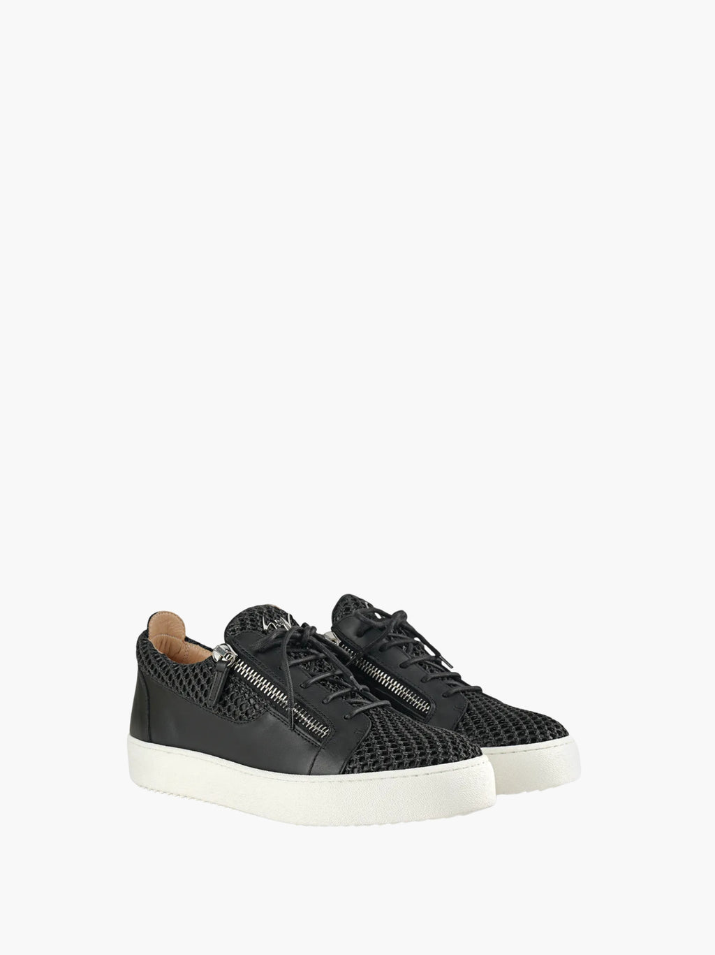 Giuseppe Zanotti Sneakers Z74 Mesh Silver Zip Black