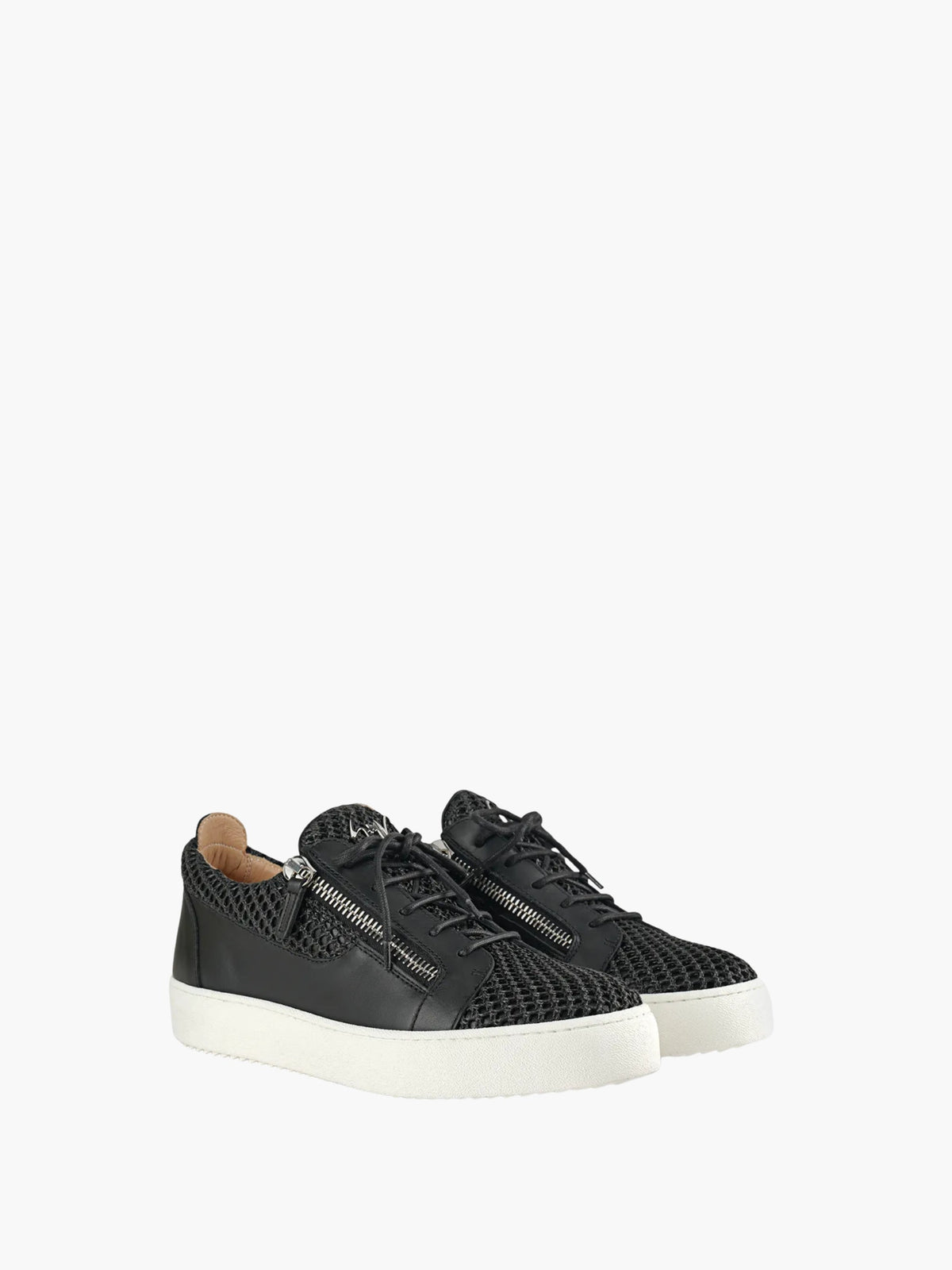 Giuseppe Zanotti Sneakers Z74 Mesh Silver Zip Black