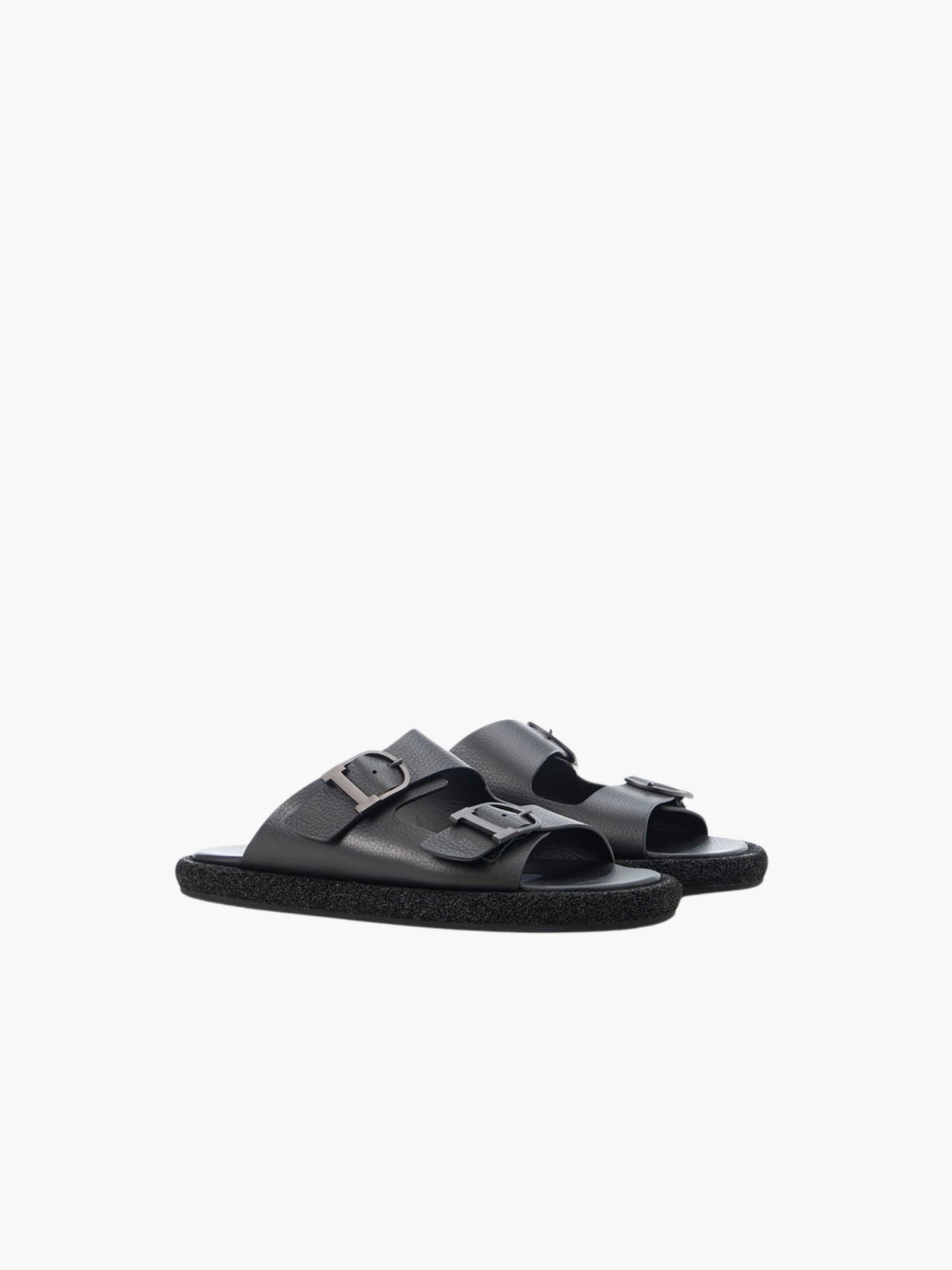Iceburg Slides Is19 Double Buckle Logo Black