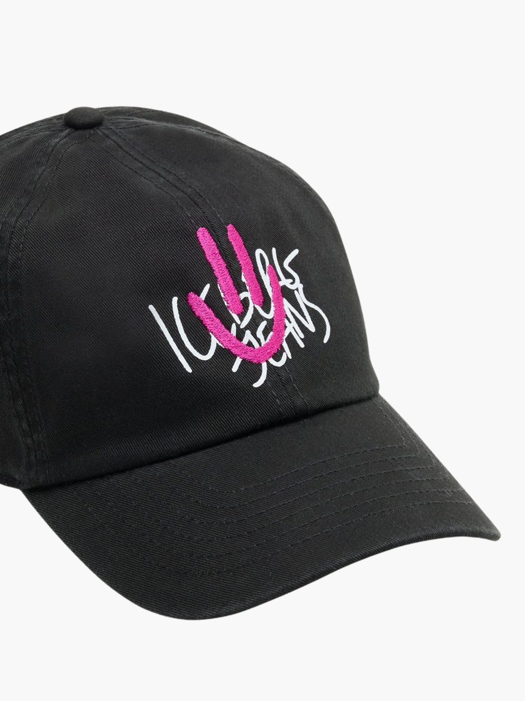 Iceberg Jeans Cap Smiley Logo Print Black