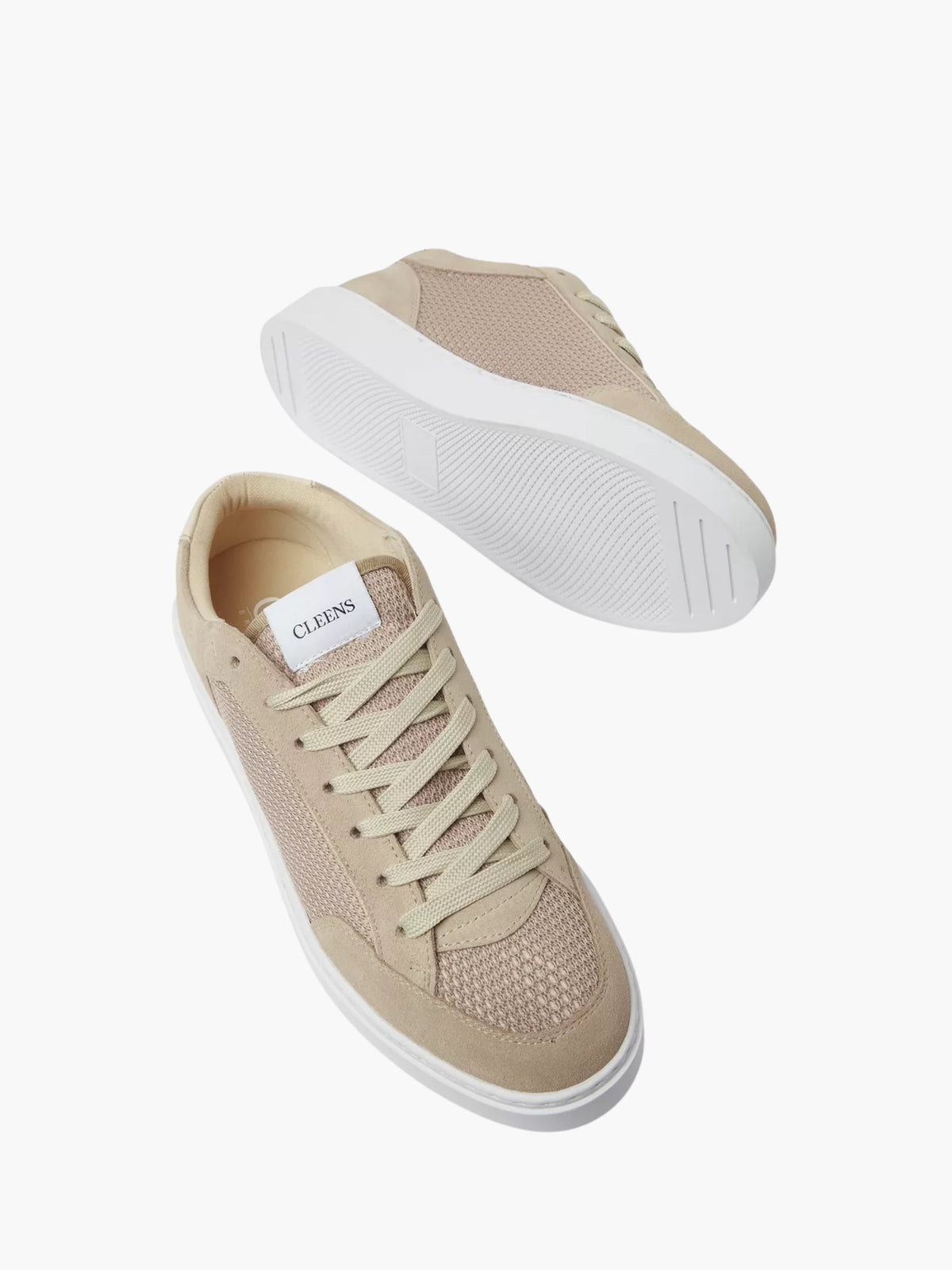 Cleens Sneakers C25 Mesh Suede Lace Beige
