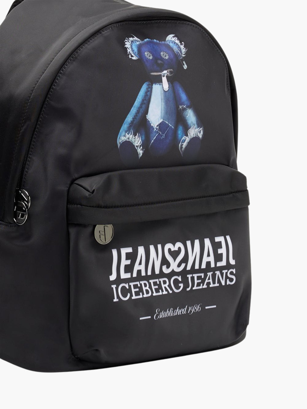 Iceberg Jeans Bag Teddy Print Black