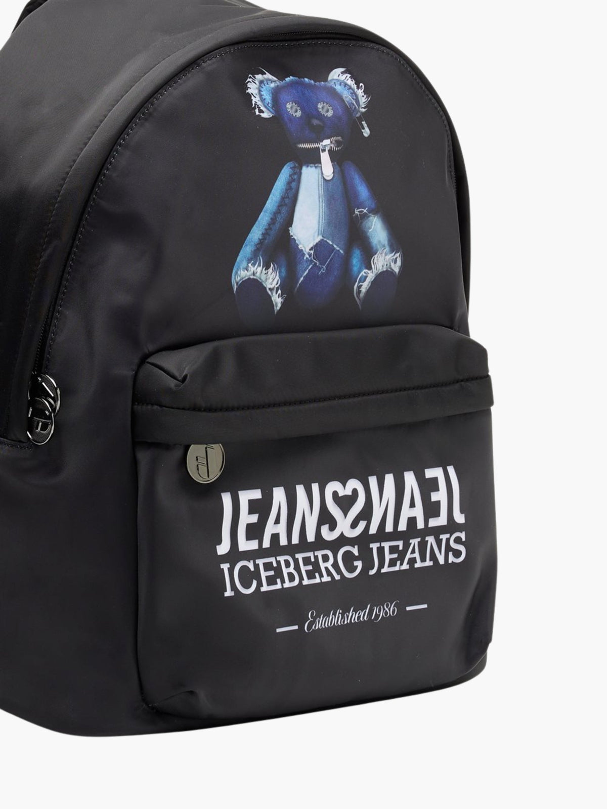 Iceberg Jeans Bag Teddy Print Black