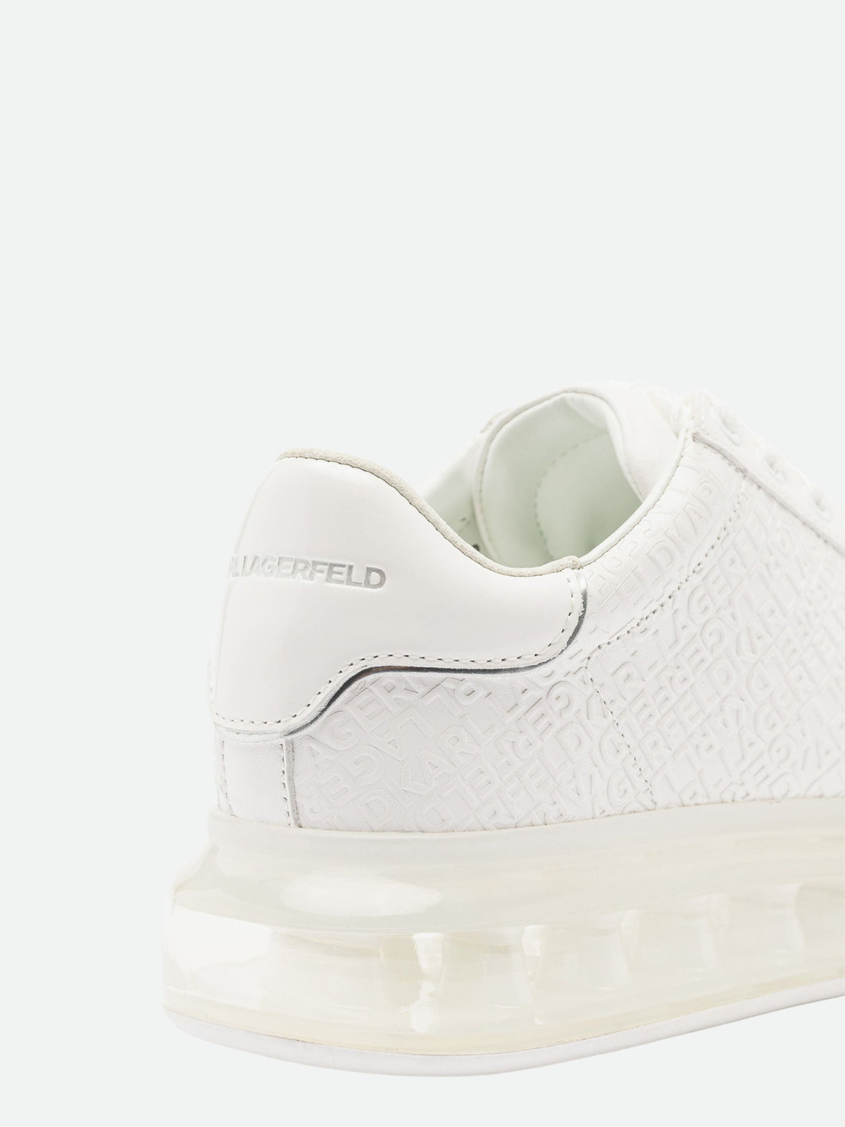 Karl Lagerfeld Sneaker Kl565 Kapri Cushion Emboes Repeat Lo Lace White Leather-Mono