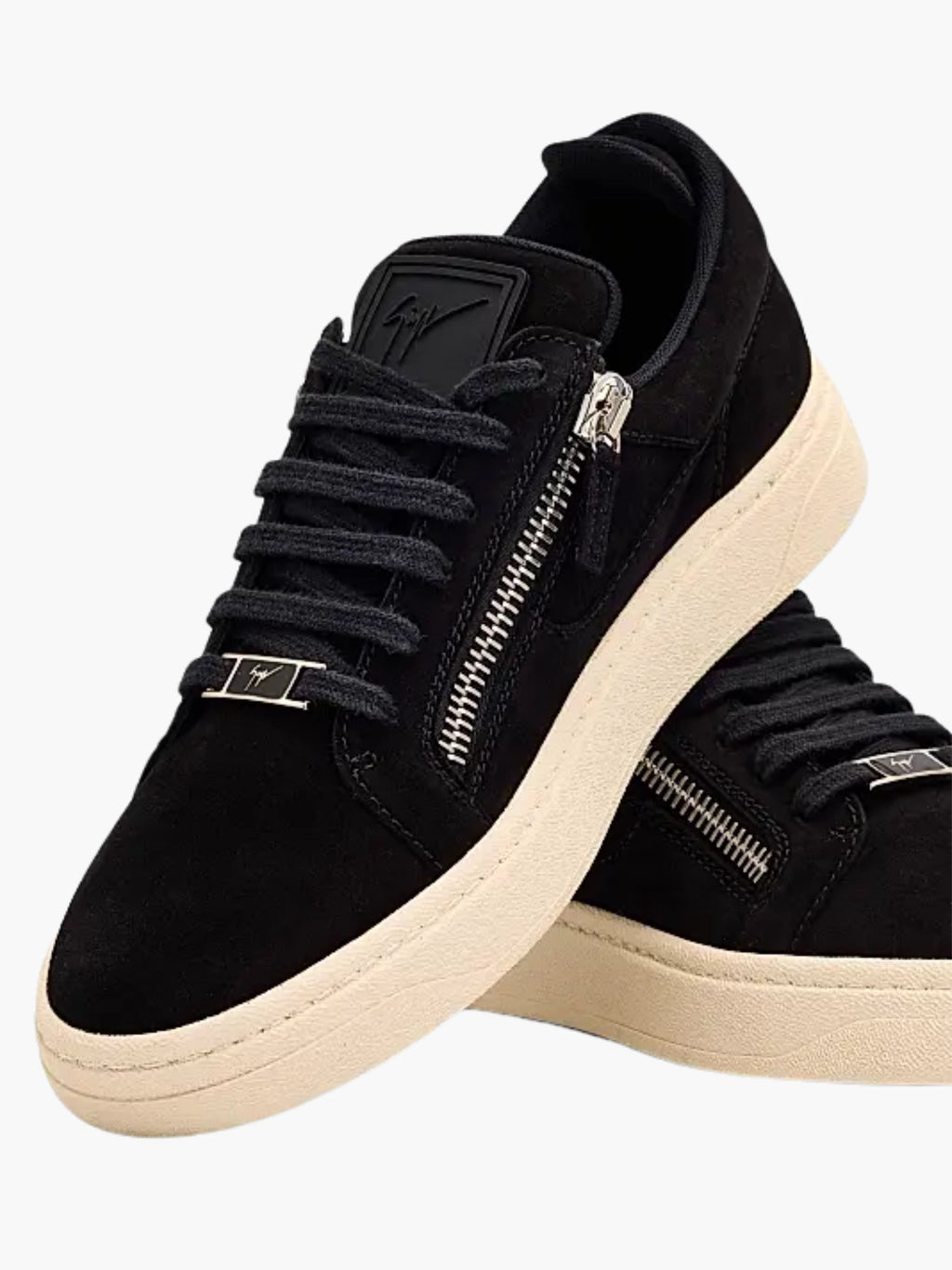 Giuseppe Zanotti Sneakers Z72 Suede Silver Zip Black