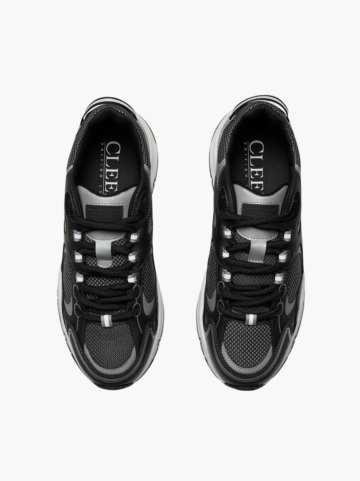 Cleens Sneakers C22 Mesh Lace Up Black