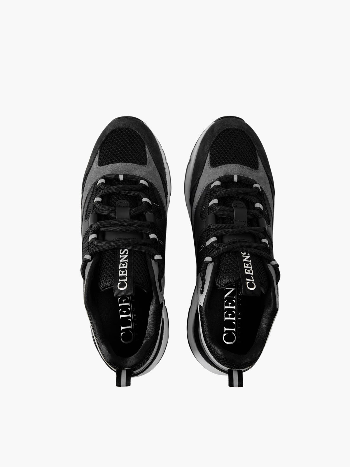 Cleens Sneakers C17 White Sole Grey Sides Black