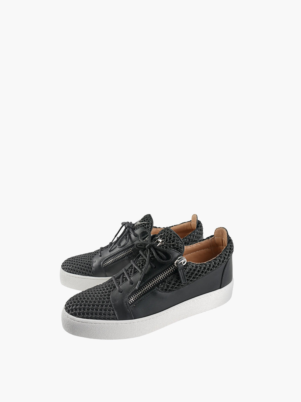 Giuseppe Zanotti Sneakers Z74 Mesh Silver Zip Black
