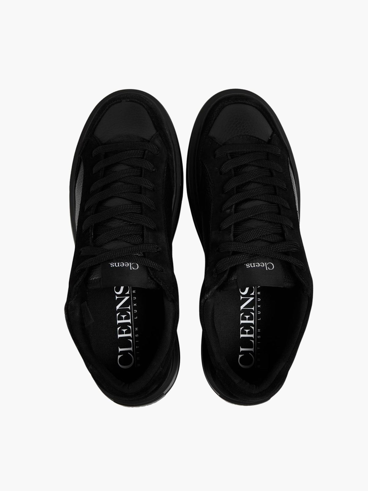 Cleens Sneakers C23 Suede Border Lace Up Black
