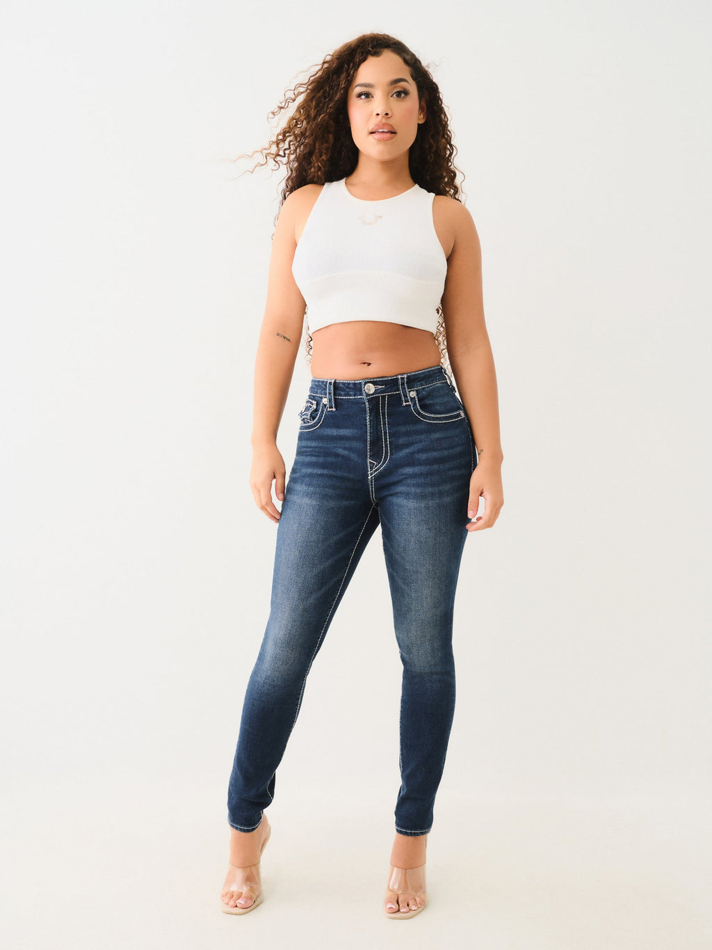 True Religion Halle Big T Hr Flap Skinny Dark Hibernation Wash