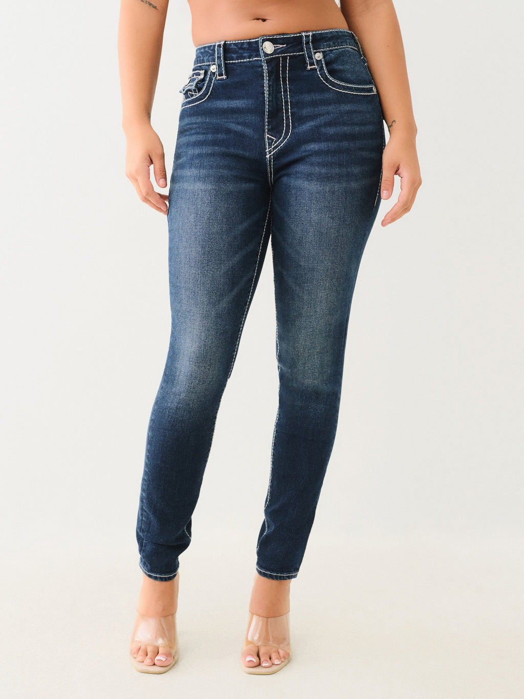 True Religion Halle Big T Hr Flap Skinny Dark Hibernation Wash
