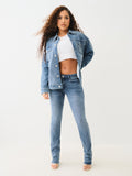 True Religion Oversized Glitter Denim Jacket Medium Wintry Wash