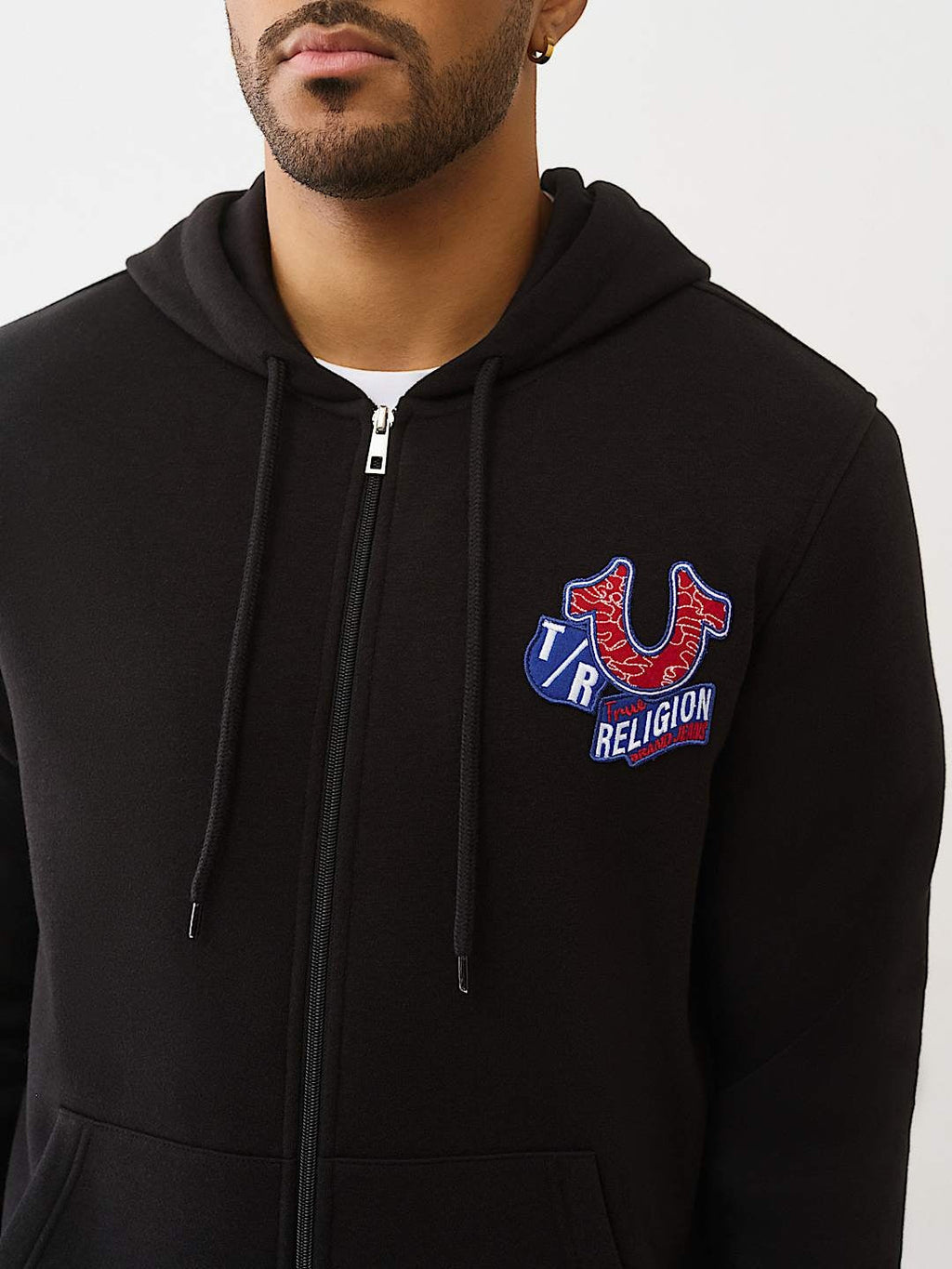 TRUE RELIGION JACKET PATCH EMB JET BLACK
