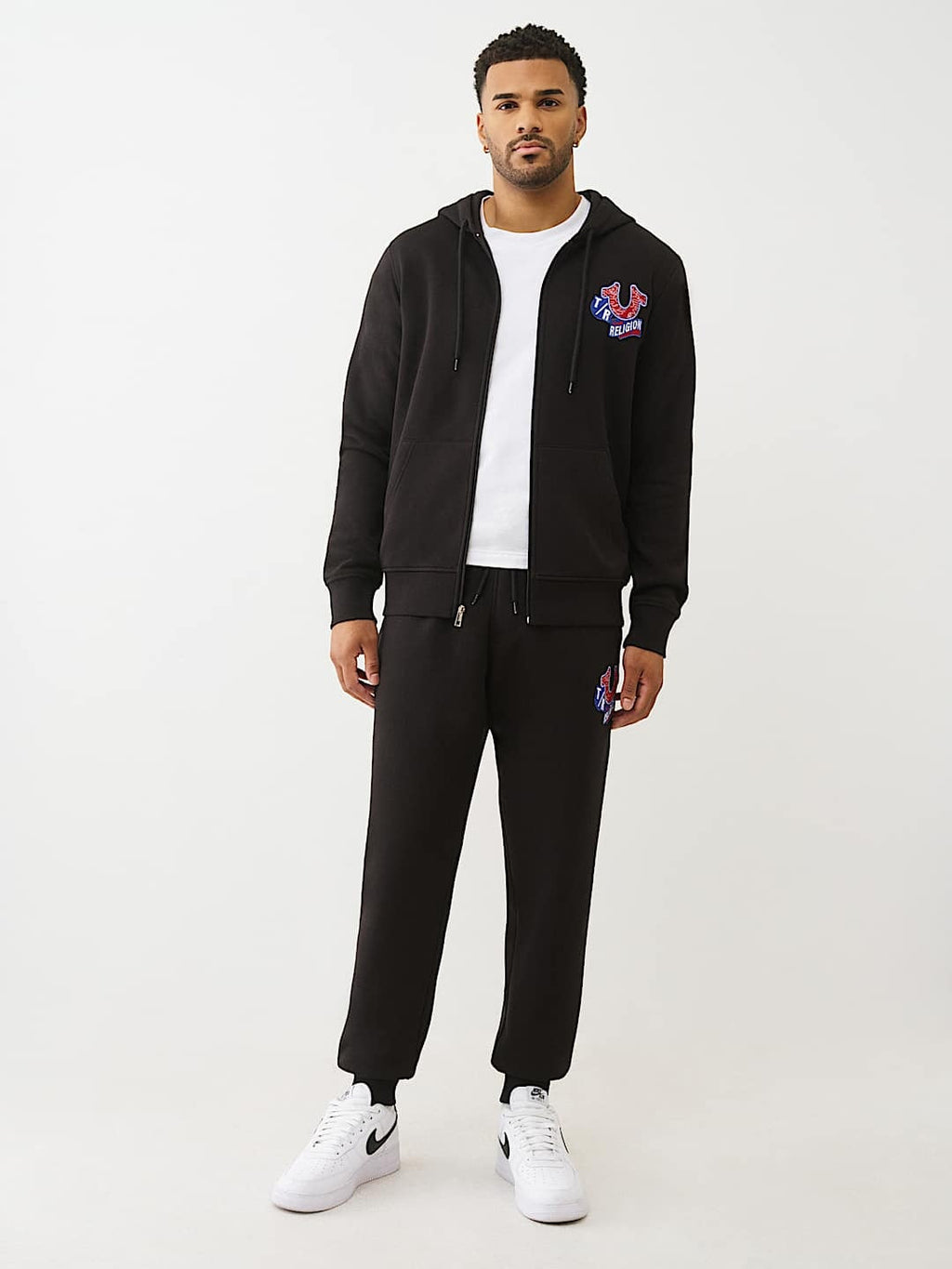 TRUE RELIGION JOGGER EMB PATCH HS JET BLACK