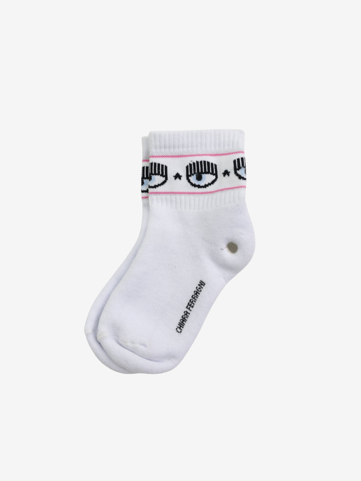 Chiara Ferragni Socks Ankle Eyelike Logo White