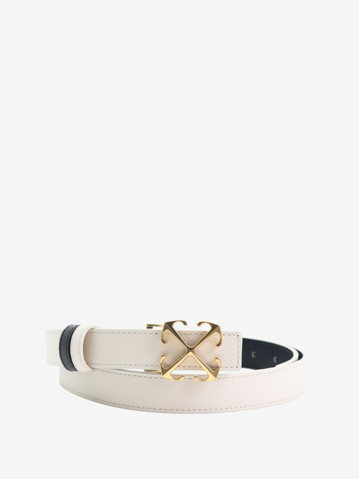 Off-White Belt Gold Buckle Logo White
