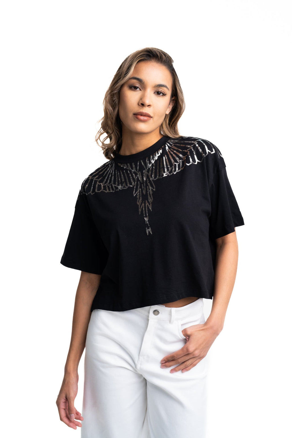 County of Milan Ladies Crop Sweater | 26ECM30115-Black