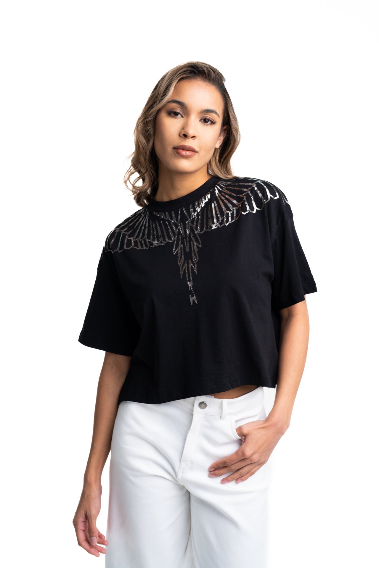 County of Milan Ladies Crop Sweater | 26ECM30115-Black