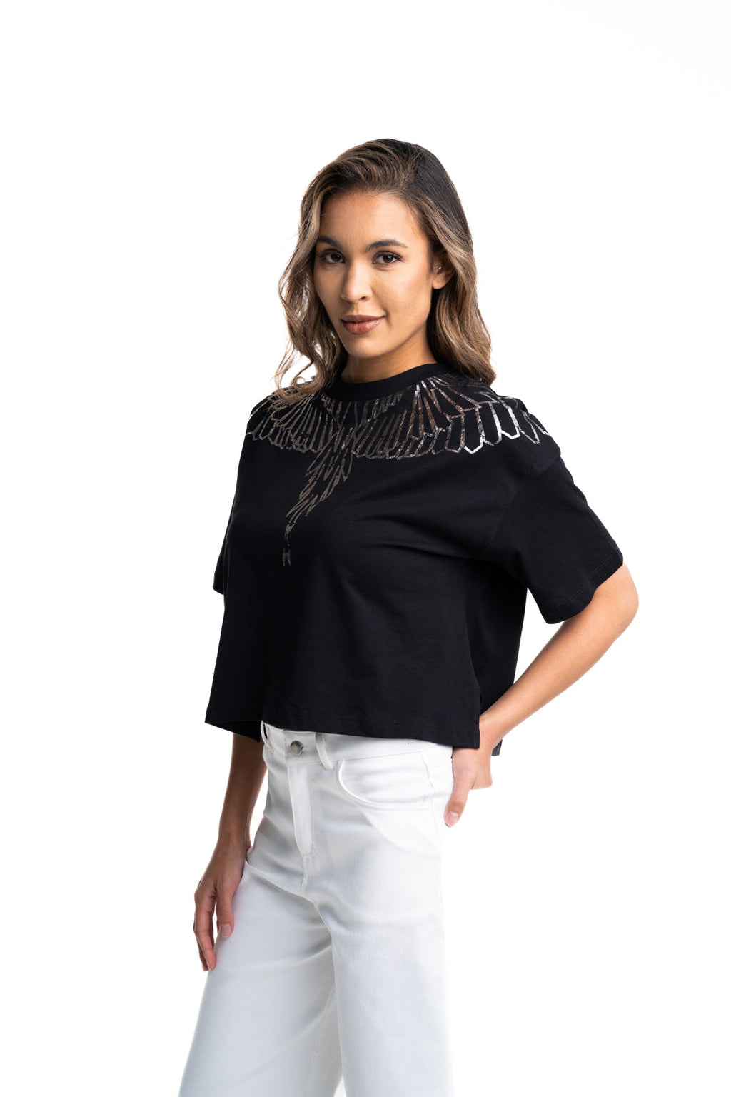 County of Milan Ladies Crop Sweater | 26ECM30115-Black