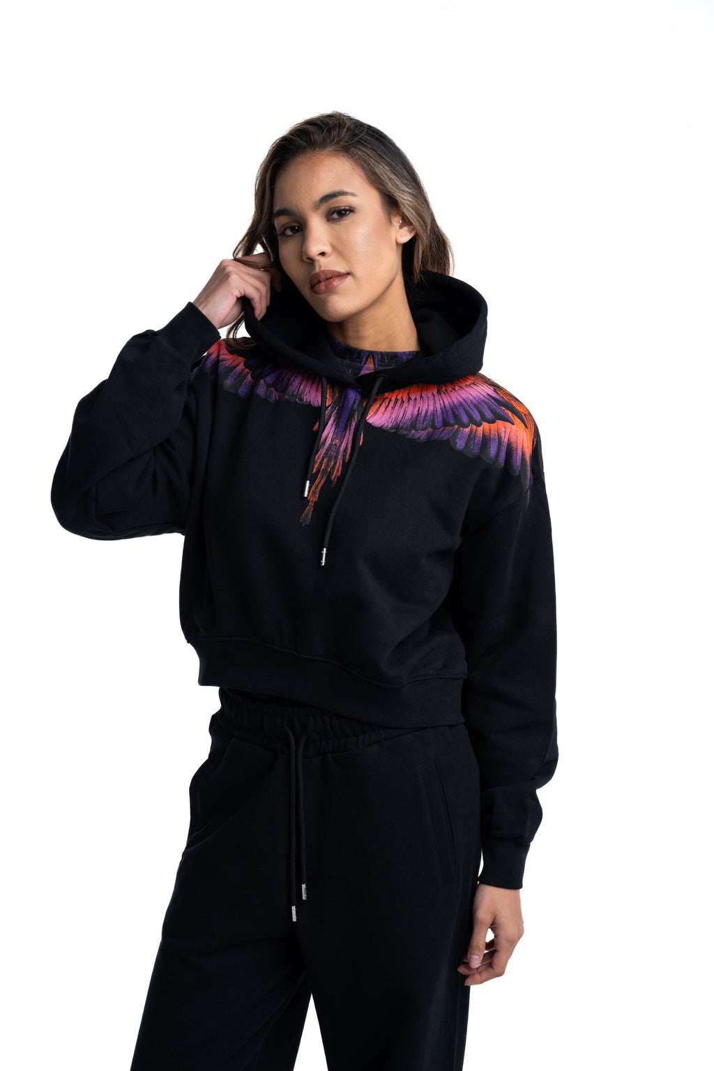 County of Milan Ladies Crop Sweater | 26ECM30100-Black/Orange