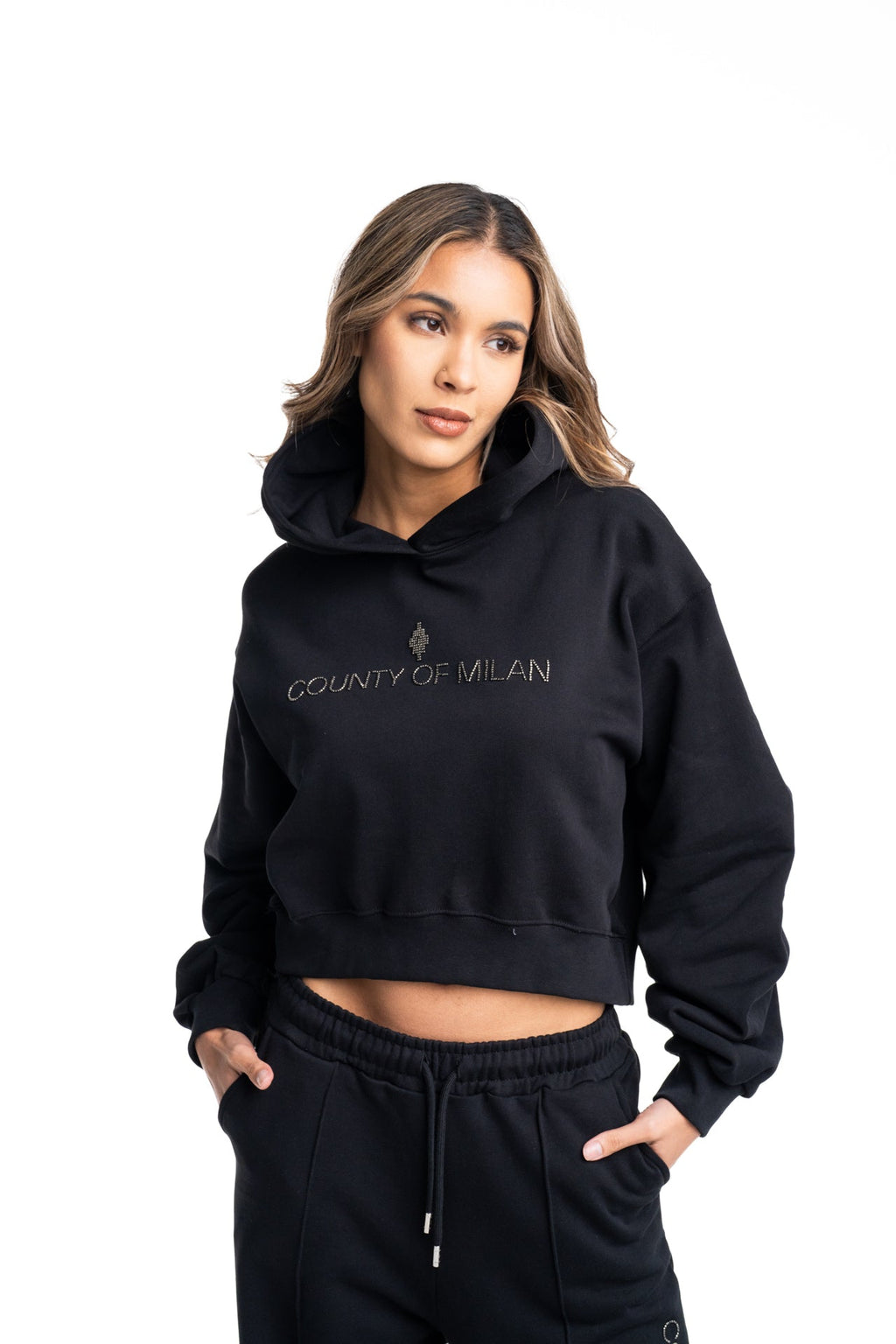 County of Milan Ladies Hoodie | 26ECM30128-Black