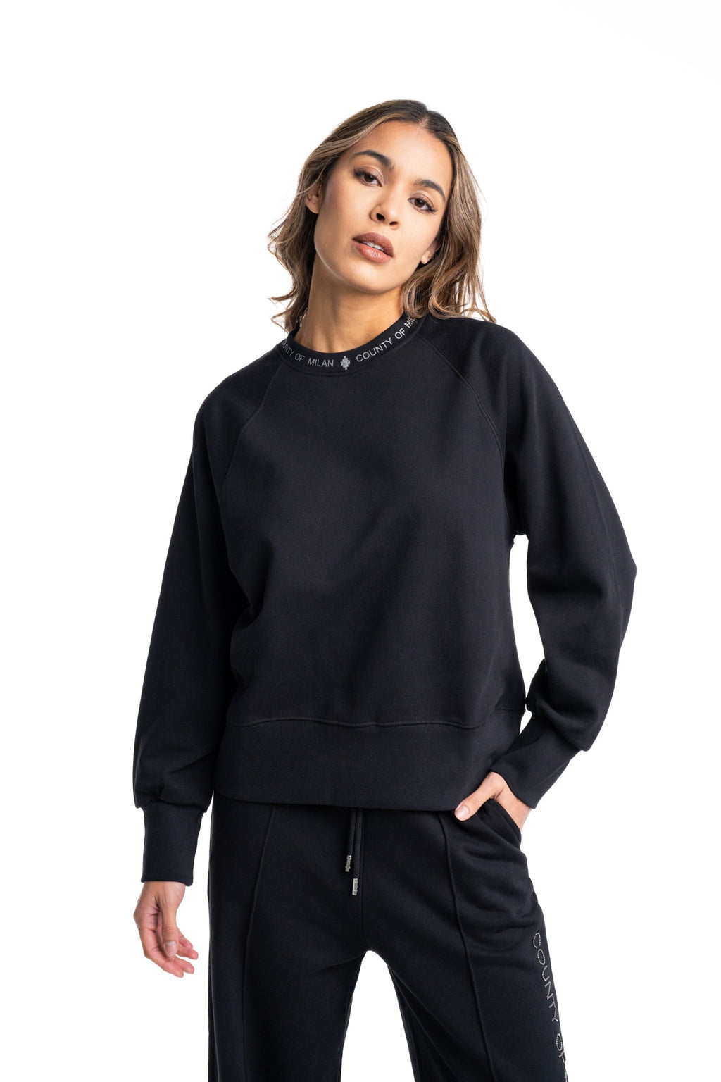 County of Milan Ladies Crewneck Sweater | 26ECM30151-Black