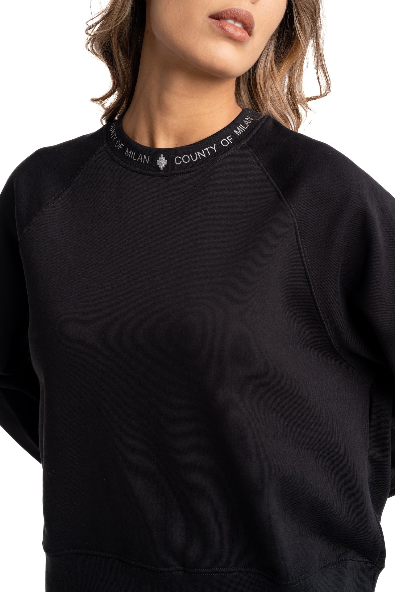 County of Milan Ladies Crewneck Sweater | 26ECM30151-Black