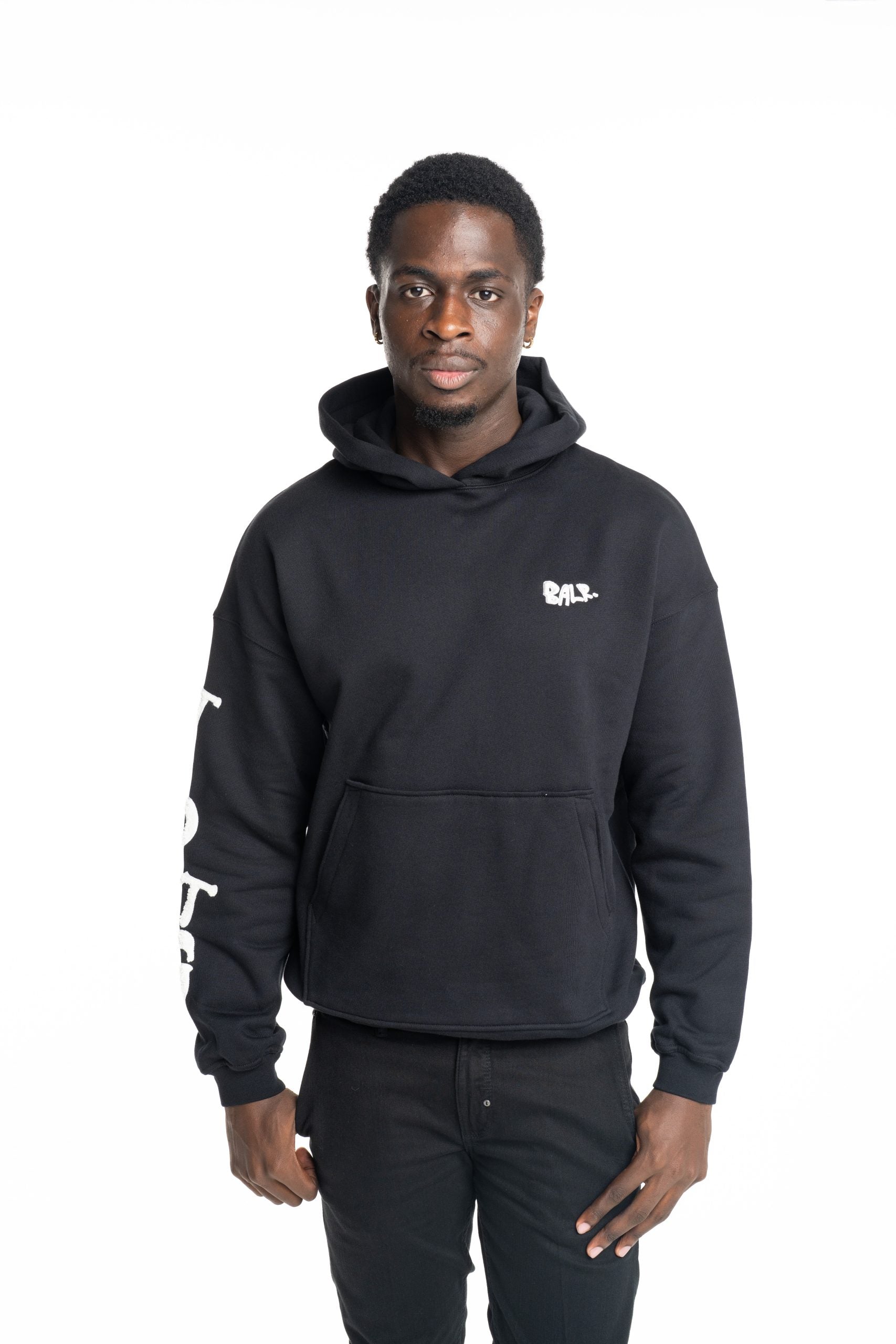 BALR Men's Game of The God's Graffiti Box Fit Hoodie | B1261.1131-Jet Black