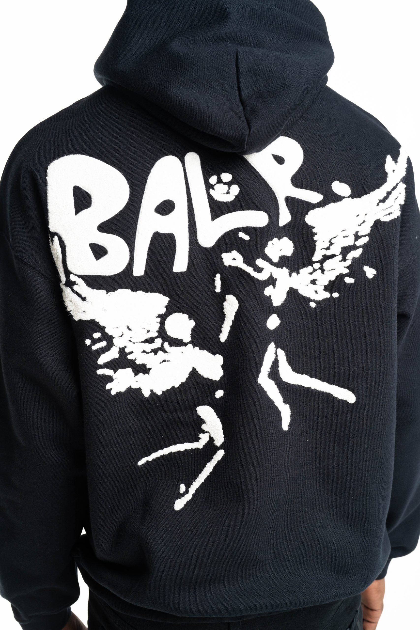 BALR Men's Game of The God's Graffiti Box Fit Hoodie | B1261.1131-Jet Black