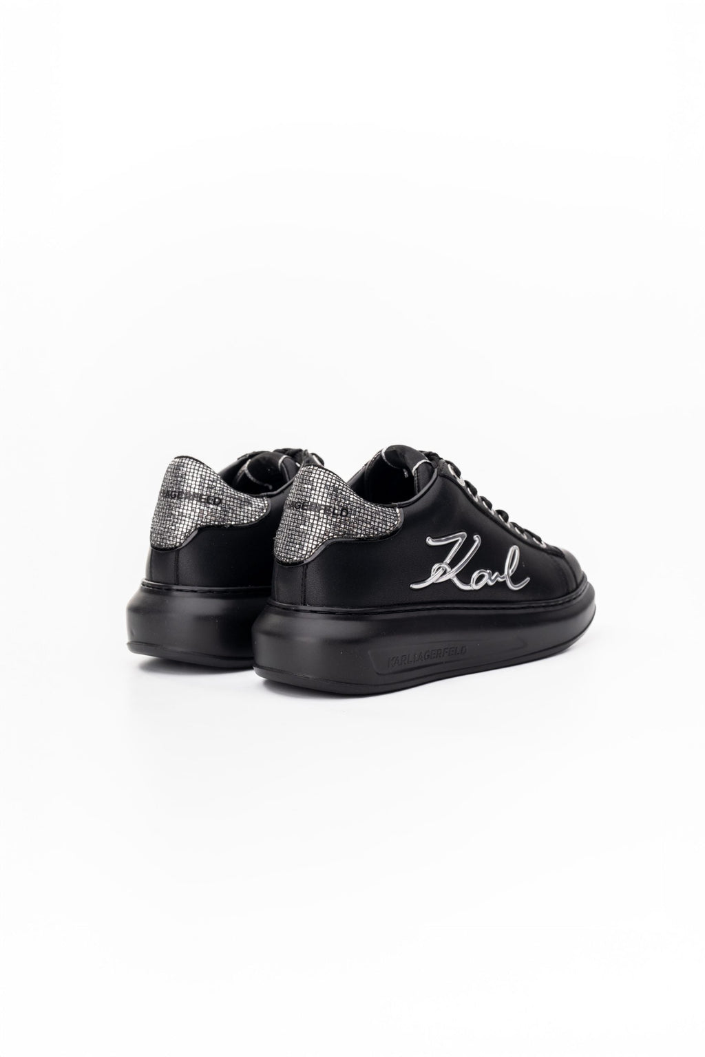 Karl Lagerfeld Ladies Kapri Signia Lace Lthr Black w/Silver KL62510A 00S
