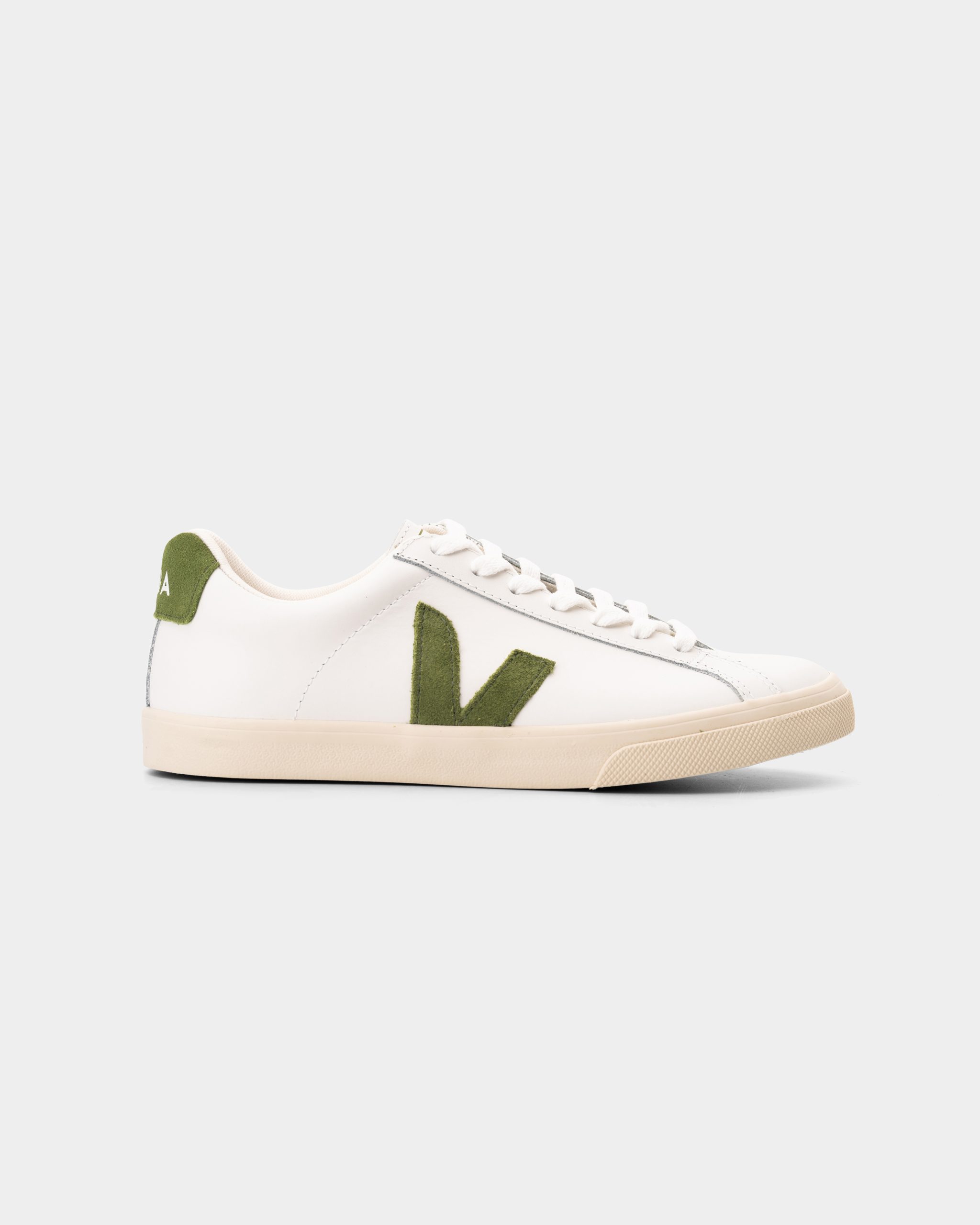 Veja Ladies Esplar Logo Leather Sneaker EO0203881A Extra White Kiwi