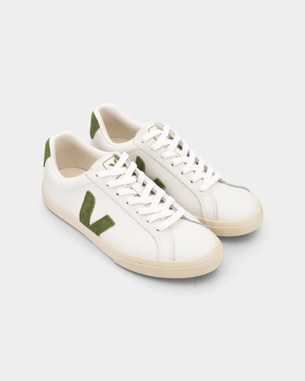 Veja Ladies Esplar Logo Leather Sneaker EO0203881A Extra White Kiwi