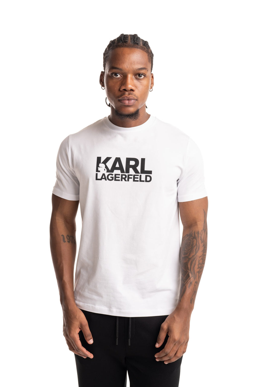 (Core) Karl Lagerfeld Mens Crewneck T Shirt White | 755780500235-10