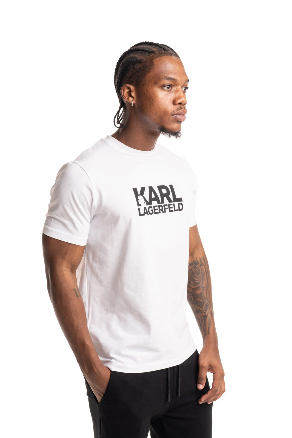 (Core) Karl Lagerfeld Mens Crewneck T Shirt White | 755780500235-10